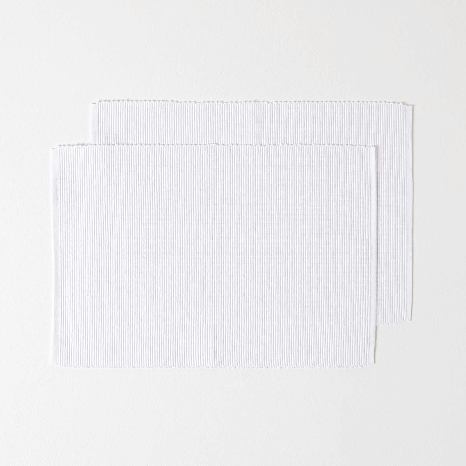 Homescapes Cotton Plain White Pack of 2 Placemats White One Size 2