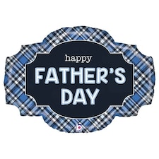 Father's Day Plaid Two-Sided Helium Foil Giant Balloon 81cm / 32 in