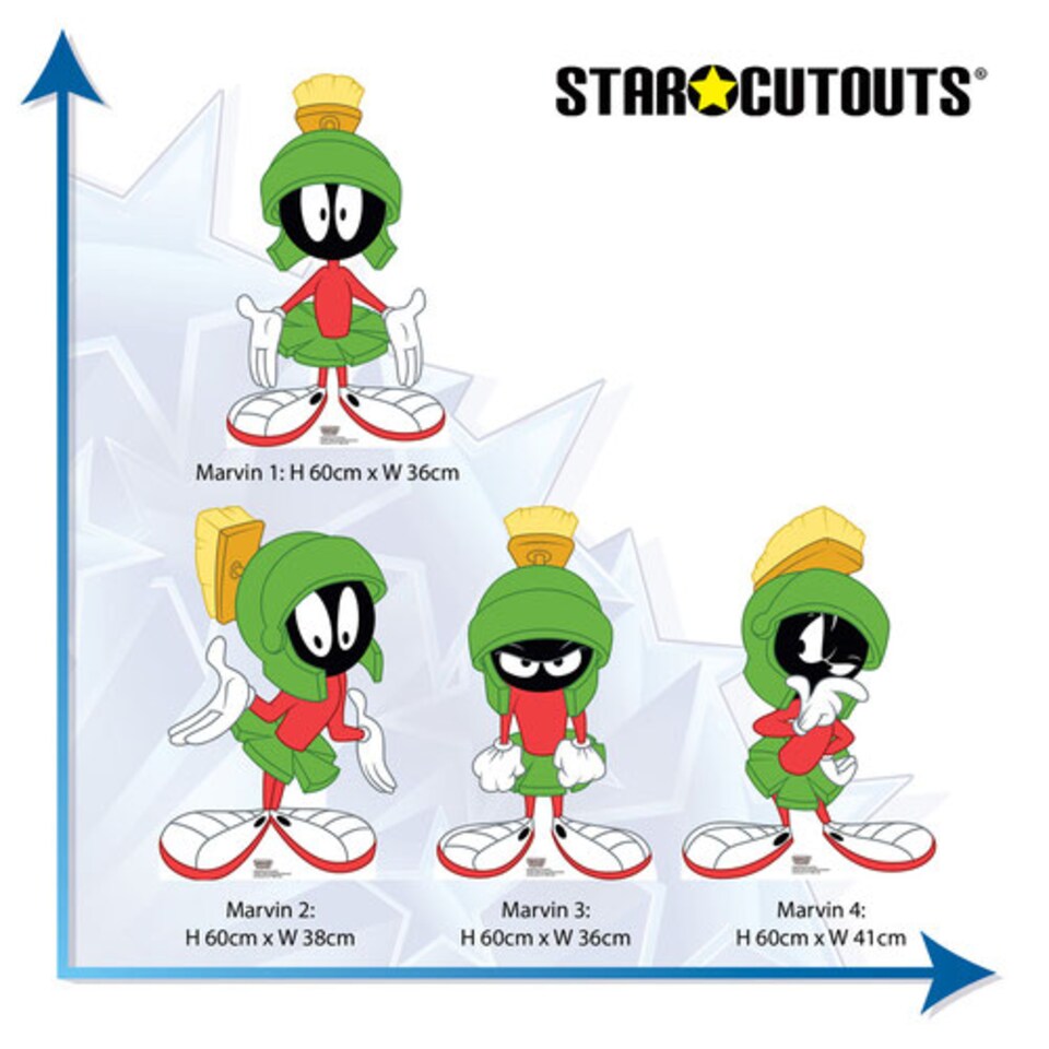 image 1 of Marvin The Martian Star Mini Cardboard Cutouts 60cm - Pack of 4