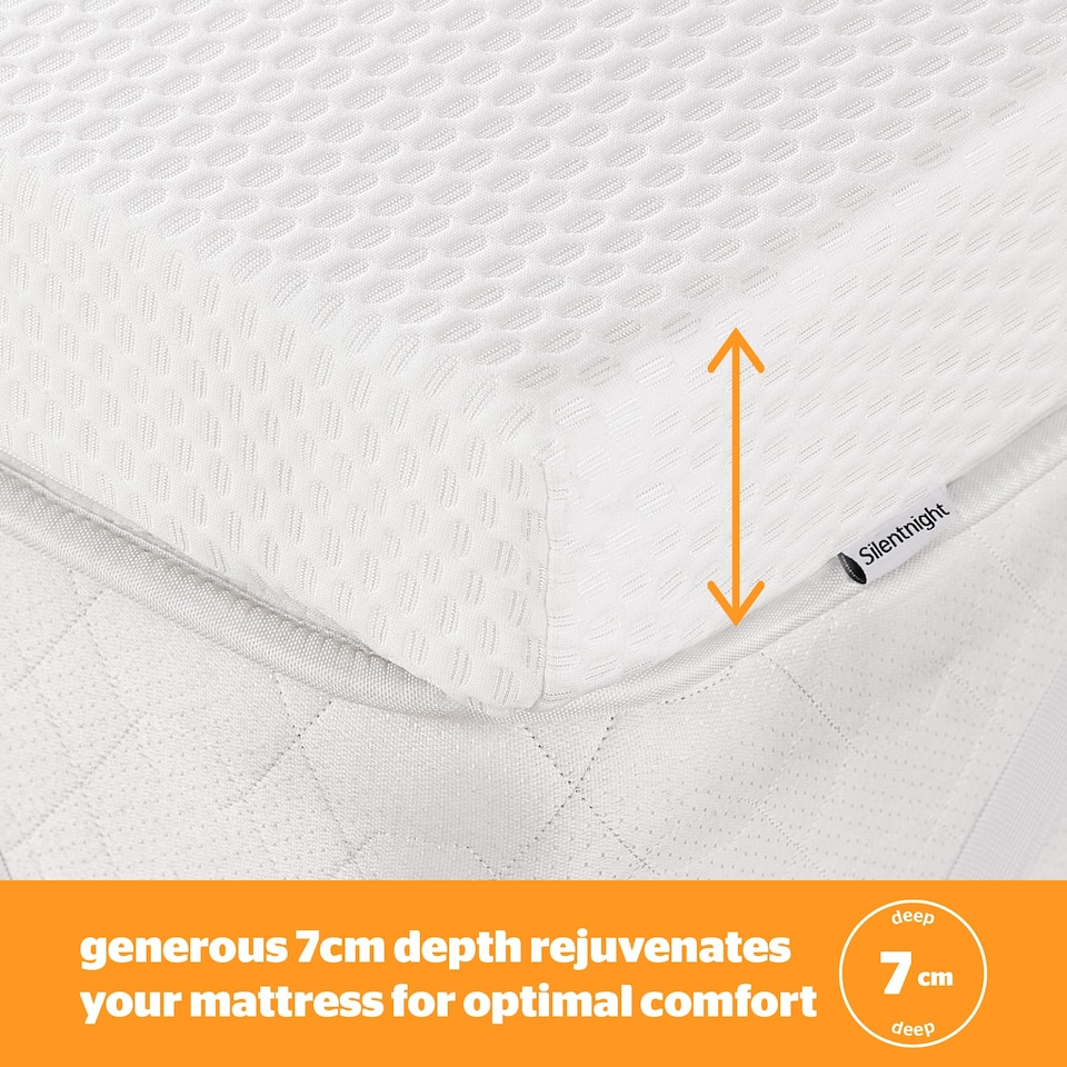 image 1 of Silentnight Impress Memory Foam Mattress Topper, 7cm Deep