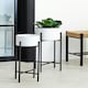 image 5 of Interiors by Premier Contemporary Design Large White And Black Floor Standing Planter, Sturdy And Durable Outdoor Pot For Flowers White