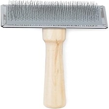 Ancol Heritage Wood Handle Soft Slicker Brush Medium, Light Brown
