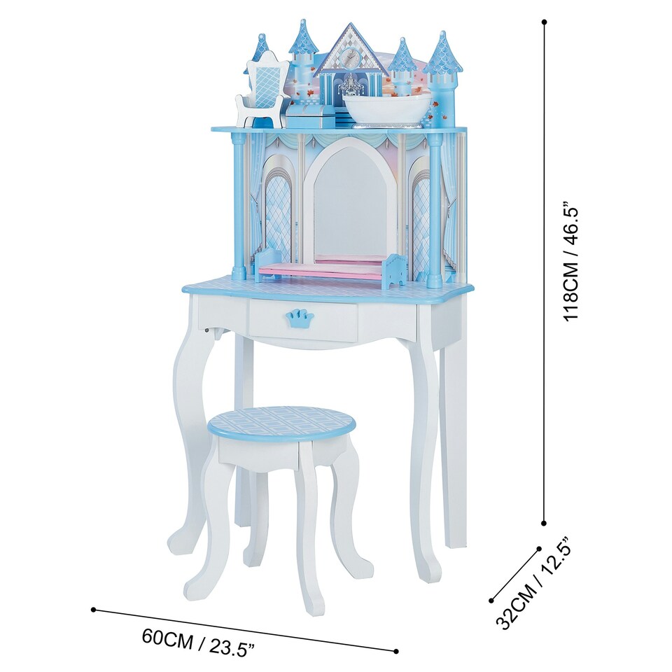 image 1 of Teamson Kids Dreamland Castle Vanity and Chair Playset