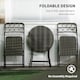 image 3 of Outsunny 3 PCS Folding Rattan Wicker Bistro Set, Coffee Table Set