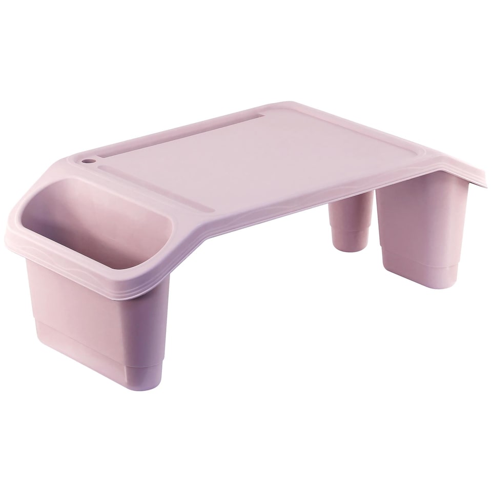 image 1 of GEEZY Pink Plastic Portable Bed Tray With Storage