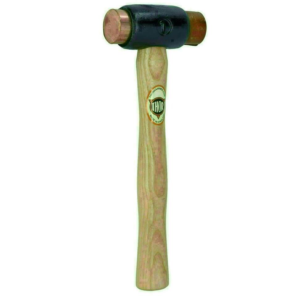 image 1 of Thor No 1 Copper & Rawhide Faced Hammer / Hide Mallet Dead Blow TE401