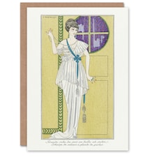 George Barbier Art Card Vintage Parisian Fashion Evening Gown