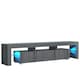 image 4 of TV Unit 200cm Grey Gloss Doors Grey Matt Frame Modern Media Cabinet Grey
