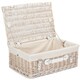 image 7 of 45cm Wicker Picnic Basket with Lining Grey | Grey | One Size