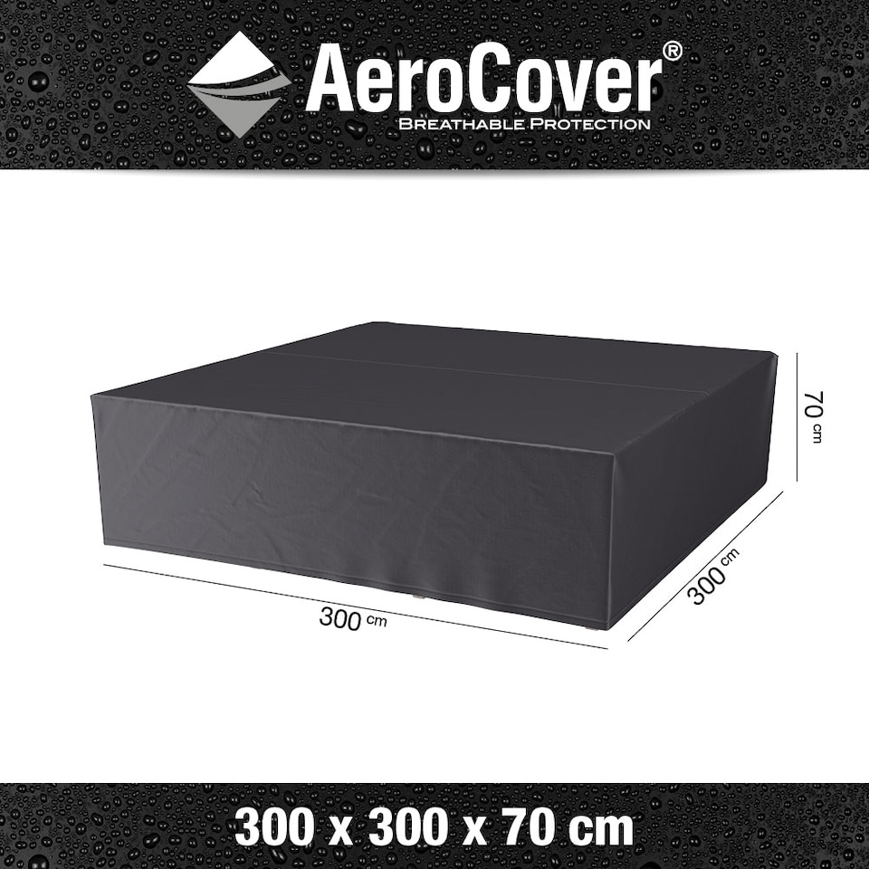 image 1 of Platinum AeroCover Square Garden Set Waterproof and Breathable Ripstop Polyester Cover W300 x D300 x H70 cm