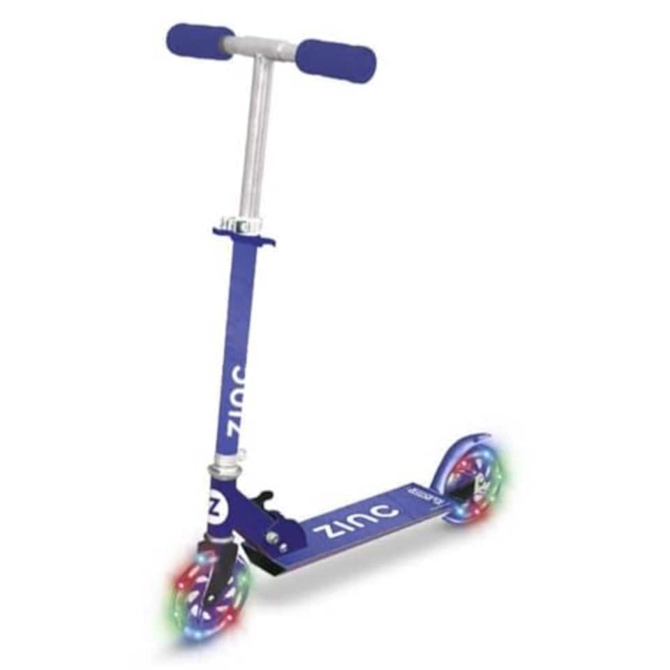 image 1 of Zinc 2 Wheeled Twister Light Up Scooter Folding Inline Scooter With Light Up Led Wheels, Adjustable Height, Blue