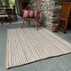 image 1 of CHAKKAR PALE Stripe Rectangular Beige Hall Rug - Jute - L75 x W120 - White White