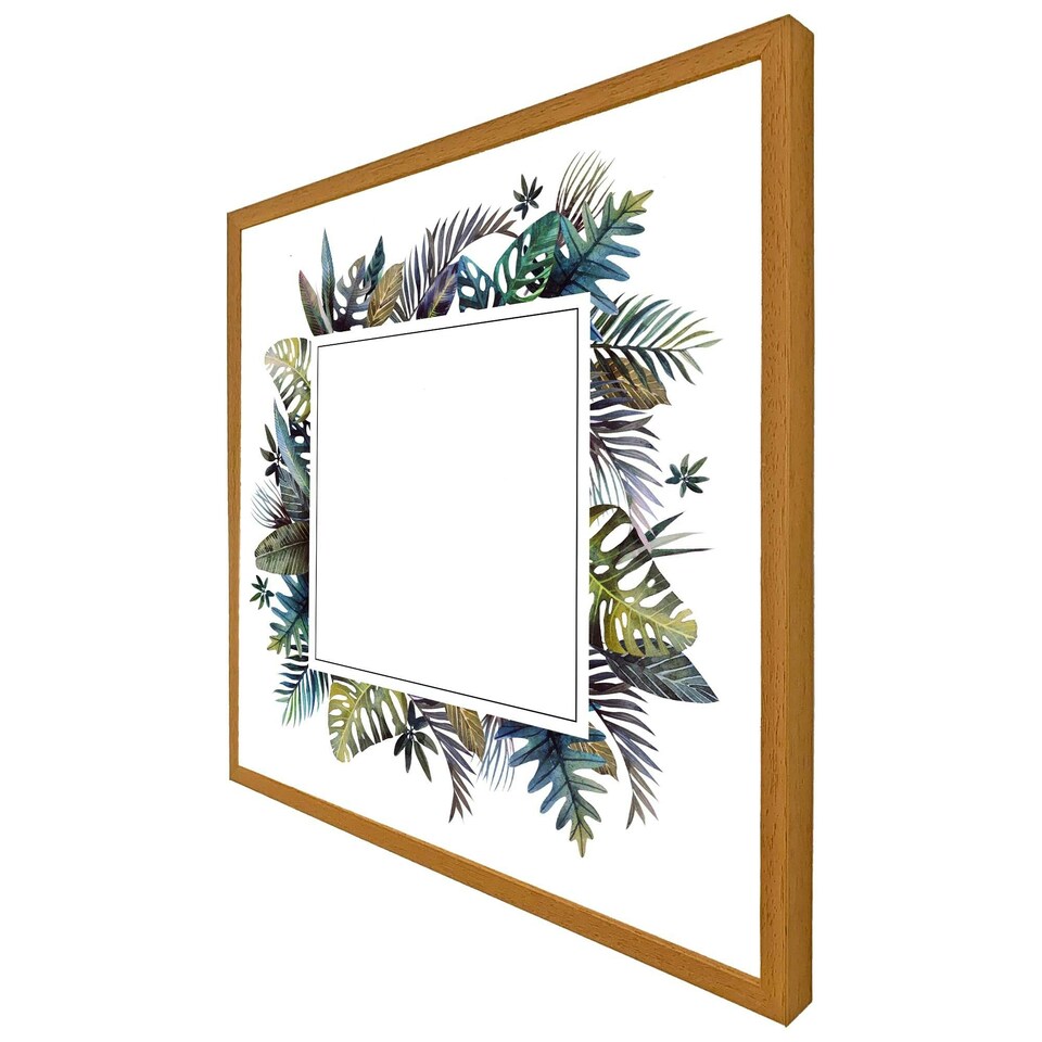 image 1 of Square tropical border (Picture Frame) Grey | L
