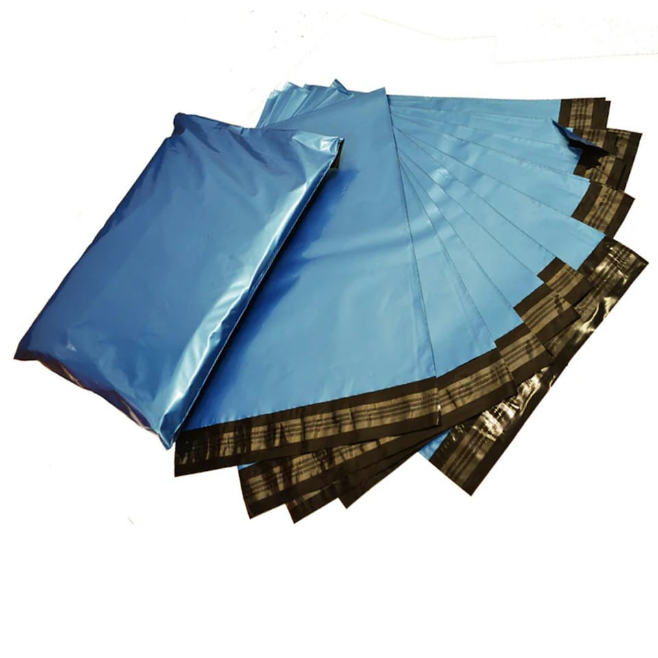 image 1 of 1000 x 13x19 (330x483mm) Strong Metallic Blue Polythene Postage Courier Mailing Bags Blue | One Size