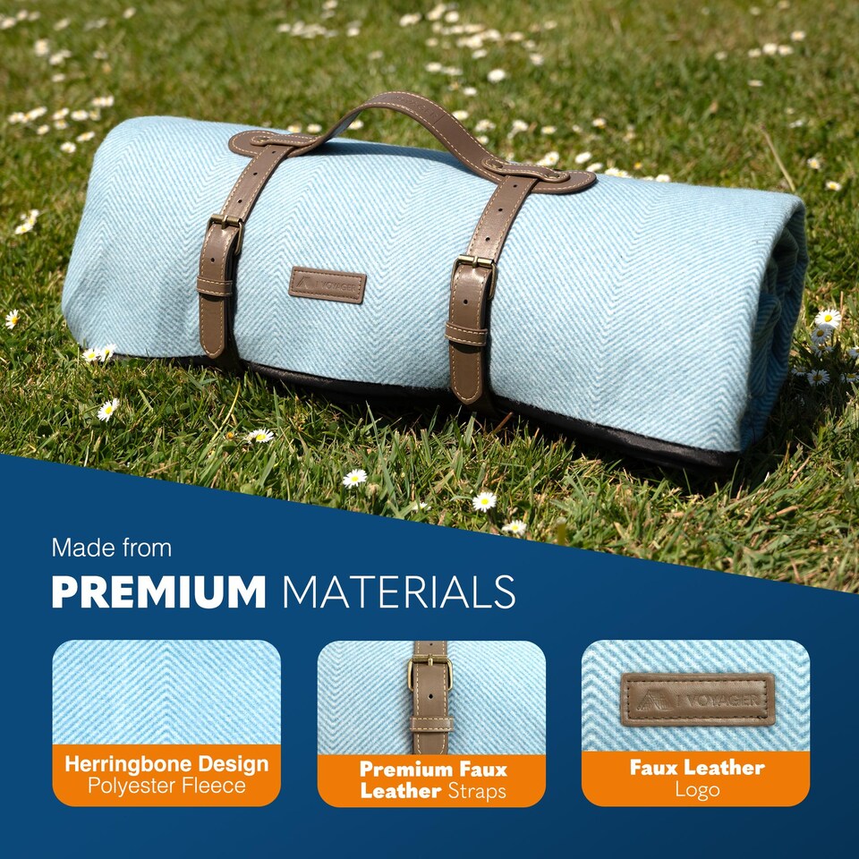 image 1 of Voyager Extra Large Picnic Blanket with Waterproof Backing and Carry Handle