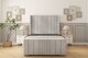 image 1 of Sloomy Hargrave Silver Naples Bed Frame With 50"  Upholstered Wingback Headboard 2'6 Small Single