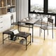image 8 of COSTWAY 4-piece Dining Set Table with Chairs & Bench Grey Grey