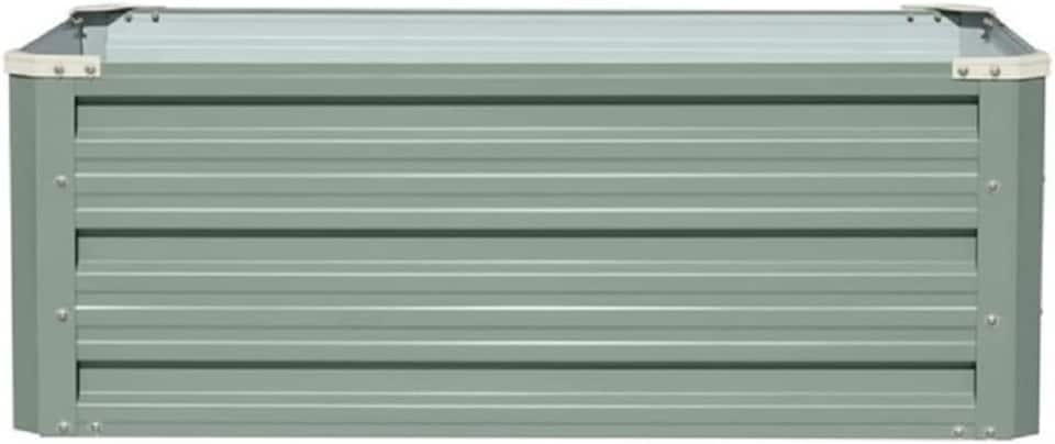 image 1 of Garden Metal Raised Vegetable Planter in Sage Green Outdoor Flower Trough Herb Grow Bed Box 3 Sizes Small 60x60cm Medium 80x60cm Large 120x90cm (Medium 80x60cm x1) | Green
