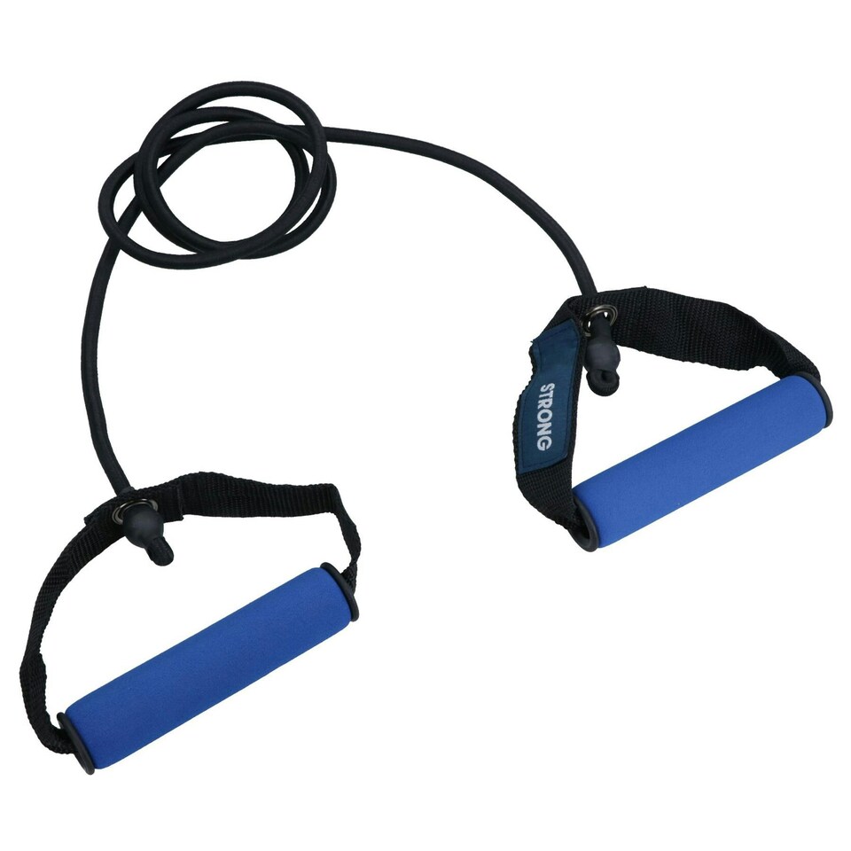 image 1 of Strong Resistance Tube Bands with Handles Yoga Gym Workout Fitness Exercise