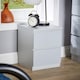 image 1 of Grey 2 Drawer Bedside Cabinet Nightstand Modern Storage Unit Furniture Bedroom