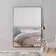 image 9 of The Angulis - Black Aluminium curved Edge Wall Leaner Mirror 68"x33" (174X85CM) Black