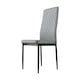 image 1 of Furniturebox 4x Milan Black Leg Grey Hatched Faux Leather Dining Chairs