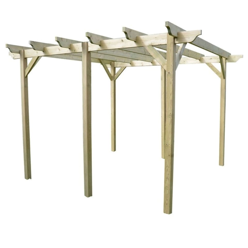 image 1 of Garden Pergola 6 Posts - Wood - L420 x W480 x H270 cm - Light Green