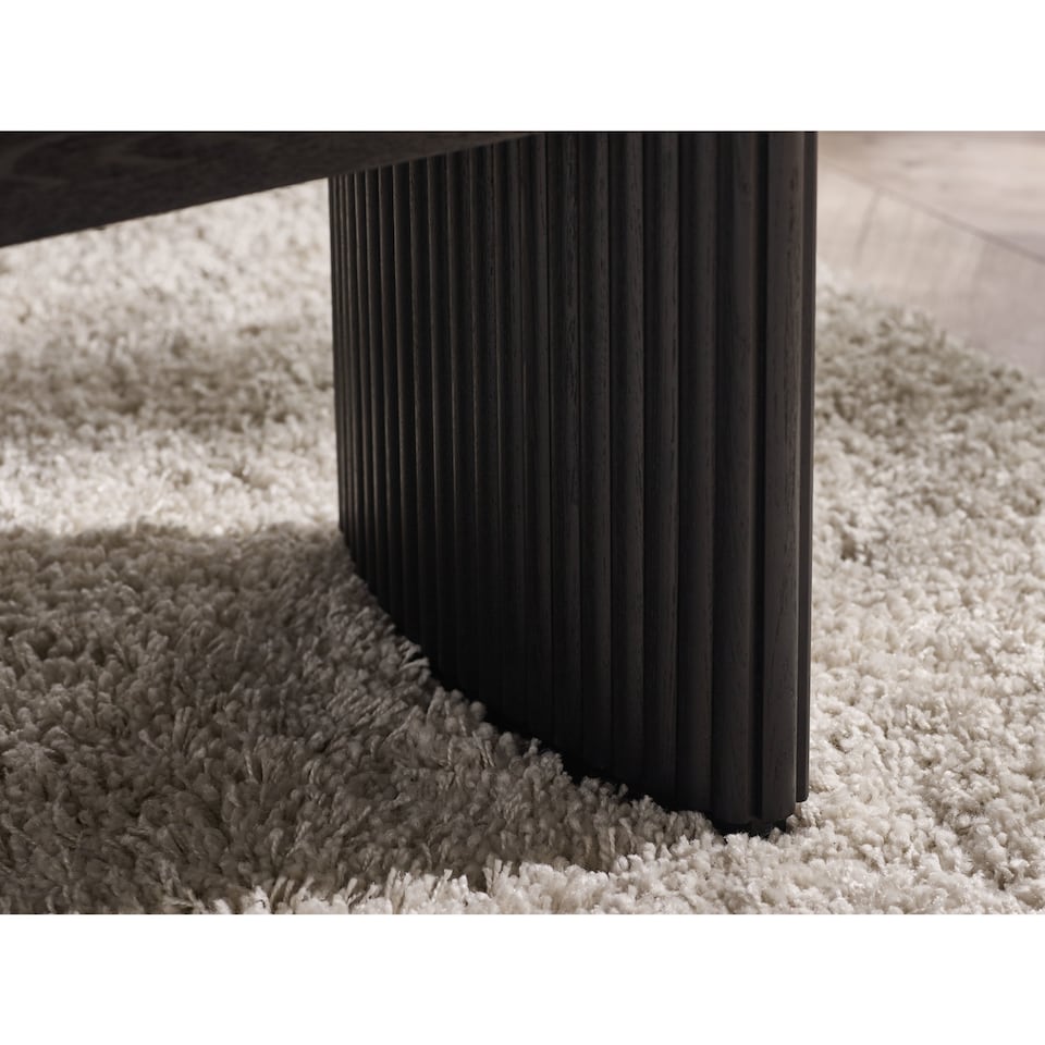 image 1 of Louis Fluted Compact Coffee Table - Black