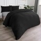 image 2 of OHS Geometric Seersucker Luxury Duvet Quilt and Pillowcase Set, Single - Black Black | Single