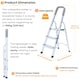 image 3 of Lightweight Step Ladders - Compact Aluminium Stepladder with Non-Slip Wide Step, Portable Silver Color - Tall Folding Ladder with Platform Silver | 3- Step 105 cm