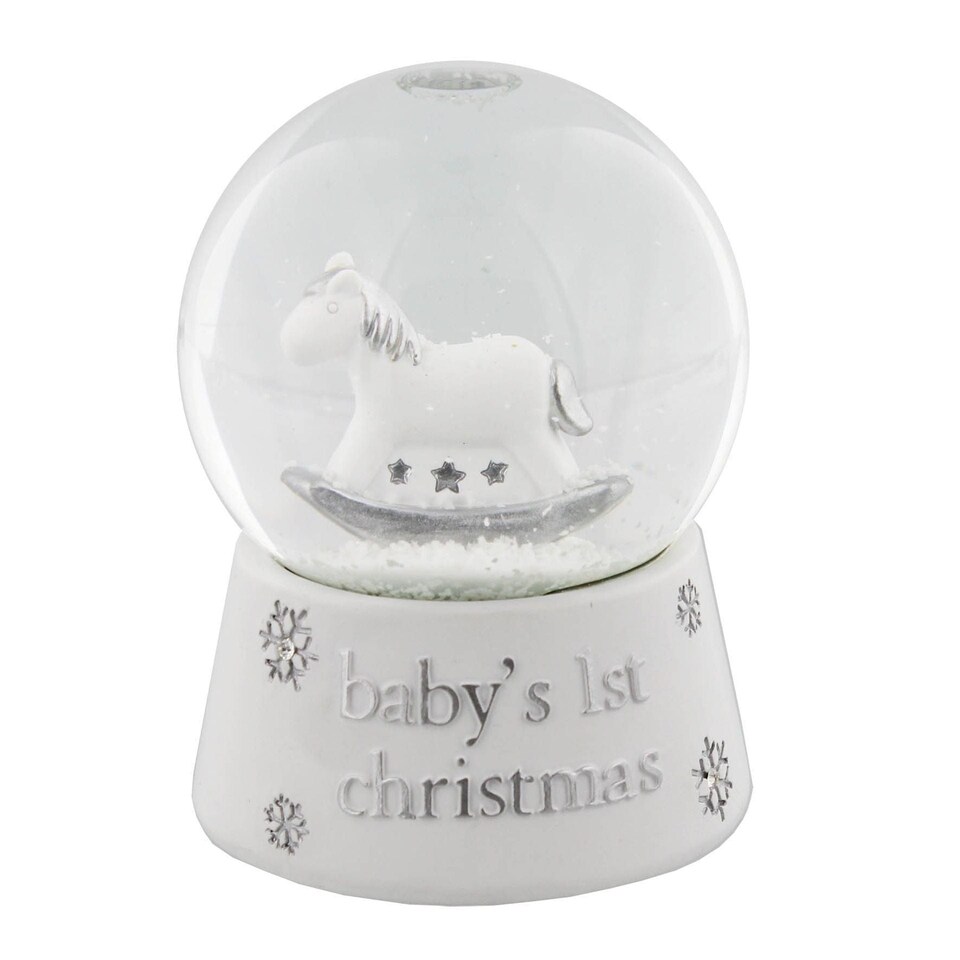 image 1 of Widdop Gifts Baby's 1st Christmas Rocking Horse Snow Globe