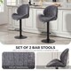 image 3 of HOMCOM Modern Bar Stools Set of 2, Swivel Counter Height Barstools | Grey | Grey | Adjustable height bar stool