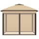 image 8 of Outsunny 3.3 x 3.3m Pop Up Gazebo, Double Roof Foldable Canopy Tent with Zipped Mesh Sidewalls, Height Adjustable and Carrying Bag, Event Tent for Patio Garden, Beige