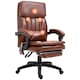 image 1 of Vinsetto PU Leather Massage Office Chair w/ Adjustable Height Footrest Brown