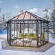image 2 of Greenhouse Garda Garden Conservatory Bronze - Polycarbonate/Acrylic - L595 x W517 x H332 cm - Grey