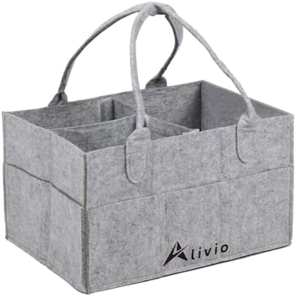 image 1 of Alivio Foldable Baby Storage Organizer Caddy Bag (Grey) | Grey | 1