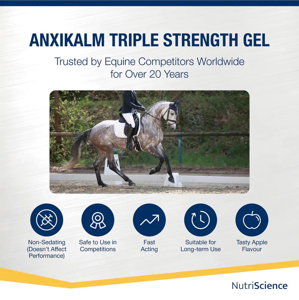 image 1 of NutriScience AnxiKalm Horse Calming Gel L Tryptophan Stress Relief Competition Supplement