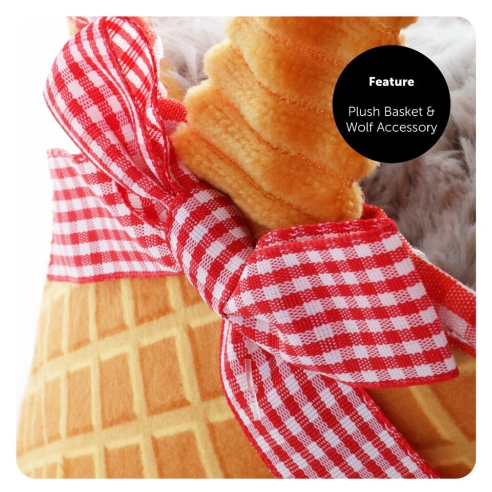 image 1 of Red Riding Hood Costume - Dress, Cape, Tights & Wolf in Basket Red | S