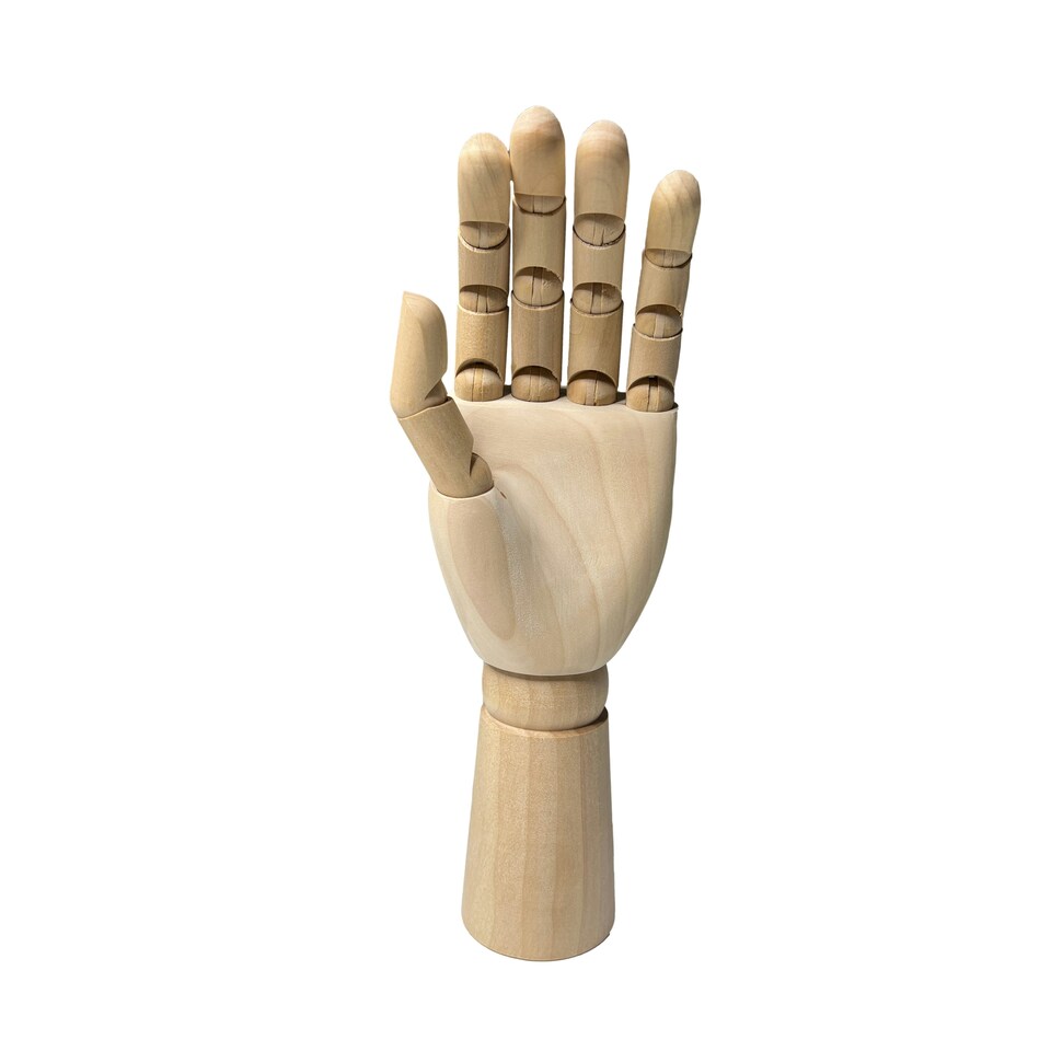 image 1 of Large Wooden Left Hand Manikin 30cm (12")