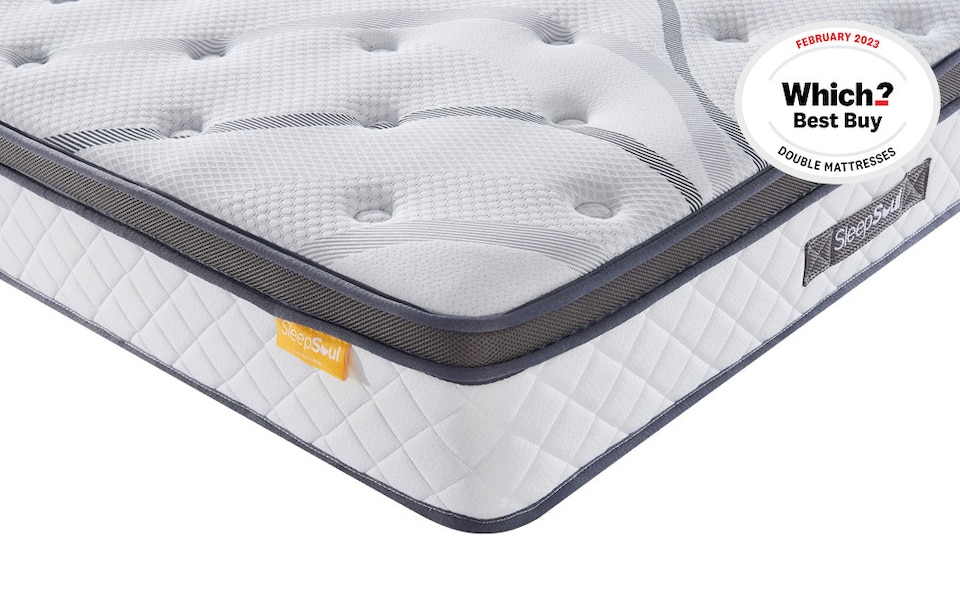 image 1 of SleepSoul Heaven 1000 Pocket Gel Mattress and Bodyshape Pillow King Size | White | King | 1