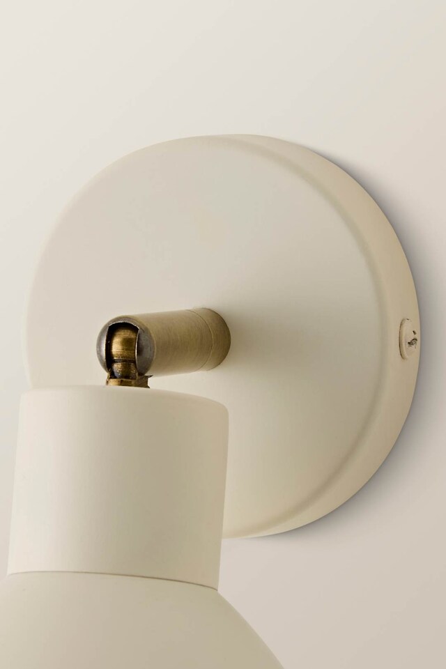 image 1 of ValueLights Millie Cream Scallop Adjustable Wall Light and Bulb
