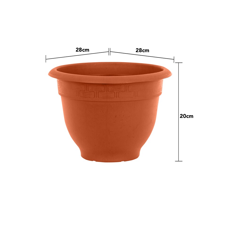 image 1 of Wham Bell Pot 4 x 28cm Round Plastic Garden Planters | Orange | Terracotta