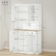 image 8 of HOMCOM Kitchen Cupboard Storage Cabinet with Adjustable Shelves, White