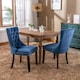 image 6 of Romsey Set of 4 Modern Velvet Dining Chairs with Solid Oak Legs