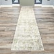 image 1 of KUKOON Olive Green Grey Distressed Tweed Runner Rug 60cm x 240cm