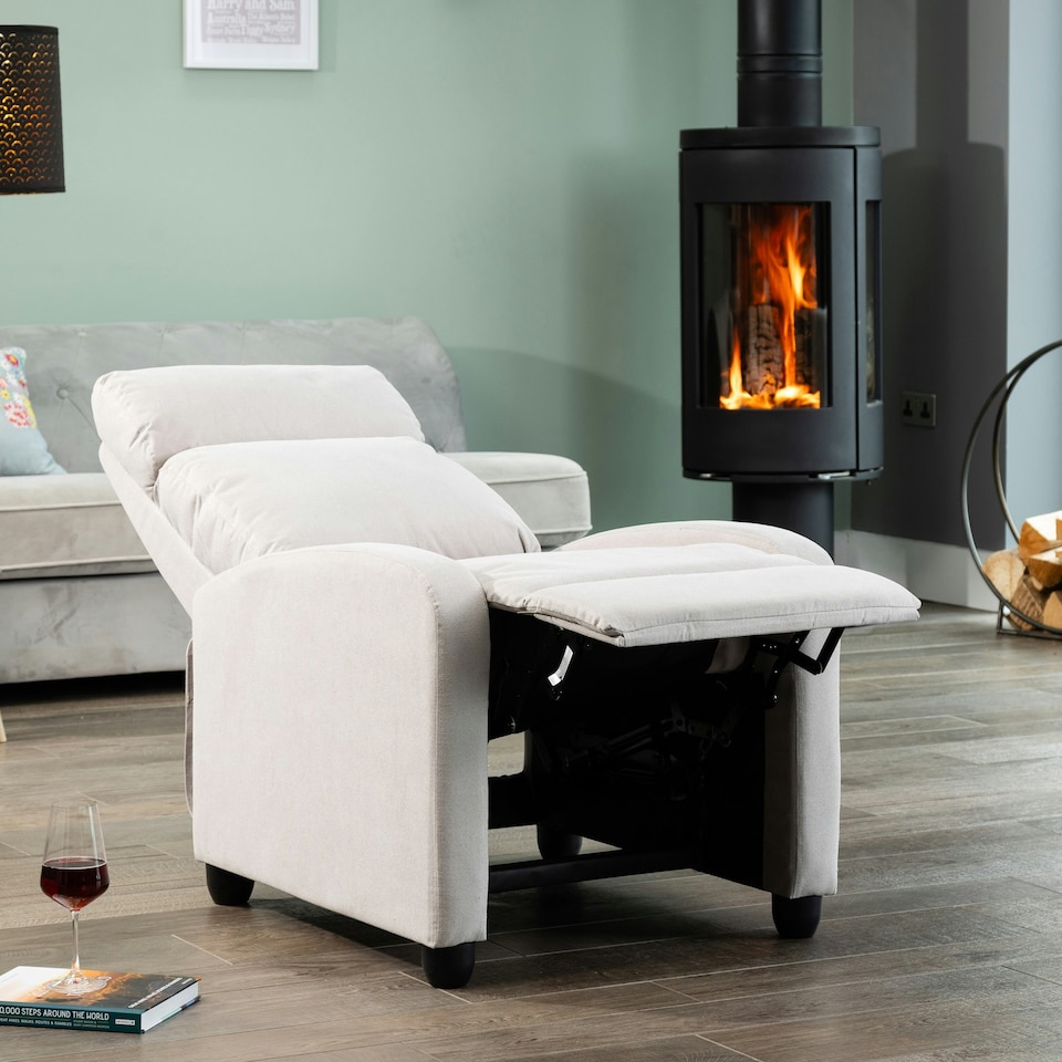 image 1 of Medina Manual Push Back Recliner Armchair - Stone