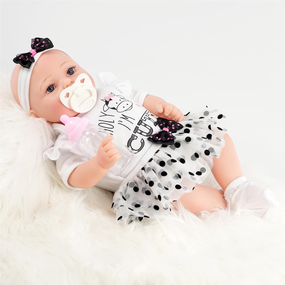 image 1 of BiBi Doll 17" Jasmine Reborn Baby Doll Girl With Toy Dummy & Bottle
