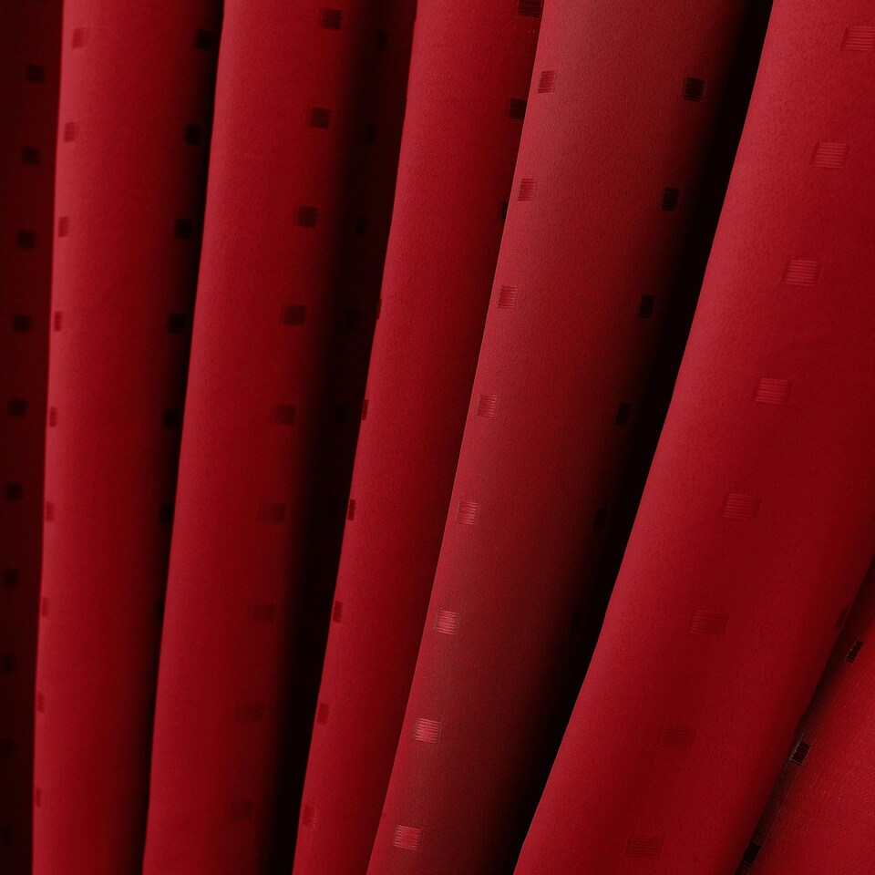 image 1 of Adison Lined Pencil Pleat Taped Curtains - 168cm x 137cm - Red