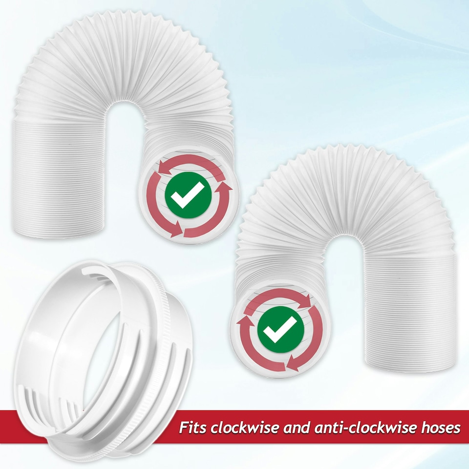 image 1 of SPARES2GO Vent Outlet Hose Connector Coupler Threaded Air Con Cooker Hood Hydroponics Duct Pipe Extension Ring (5" / 5.9") White