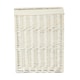 image 3 of Large Square White Wash Wicker Laundry Basket | White | White
